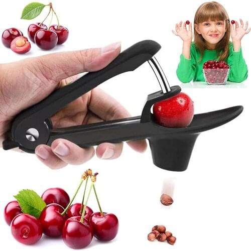 Cherry Or Olive Pitter Cherry Tool Remover Fruit Pit Core Remover with Space-Saving Lock For Cherry Dishes and Cocktail Cherries