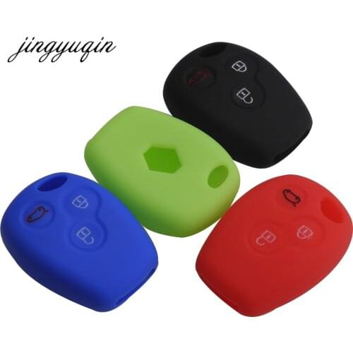 Jingyuqin Silicone Car key Case for Renault 3 Button Clio Scenic Megane Duster Sandero Captur Twingo Modus Remote Cover Fluence