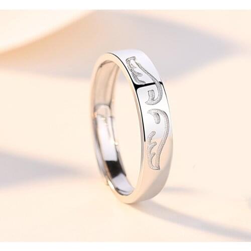 Fashion Couple Ring Pure 100% 925 Sterling Silver Ring For Women Men Angel Wings Index Finger Ring Valentines Day Jewelry Gift