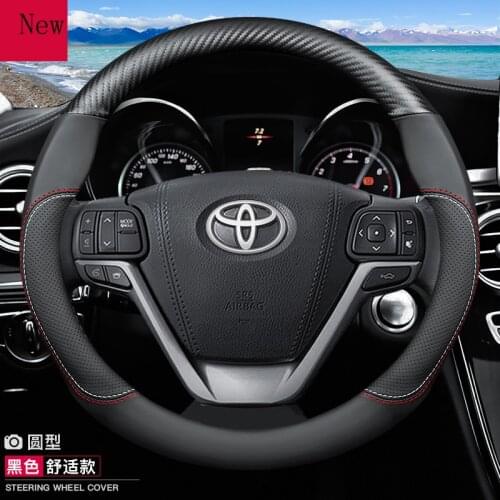 Leather Steering Wheel Cover 37\38cm All Series for Toyota REIZ Camry Avalon Levin RAV4 Highlander Corolla Car Accessories