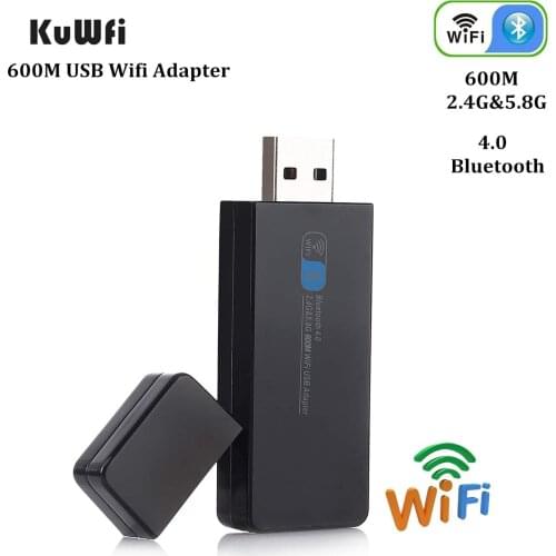KuWFi 600Mbps Wireless USB Wifi Adapter Dual Band&Bluetooth 4.0 Wifi Receiver Wireless USB Network Card for Laptop/PC