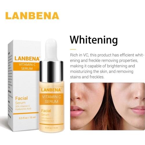 LANBENA Vitamin C Serum+Six Peptides Serum 24K Gold+Hyaluronic Acid Serum Anti-Aging Moisturizing Skin Care Whitening Brighten