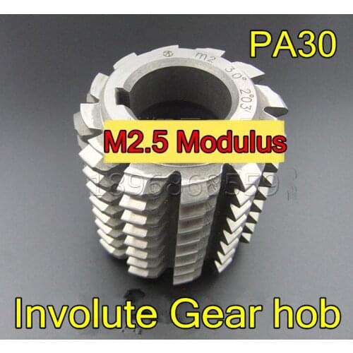 M2.5 Modulus PA30 degrees HSS Involute Gear hob 60x60x27mm Gear cutting tools Free shipping