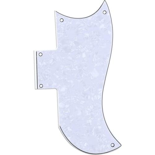 Musiclily Pro 5-Hole Small Half Face Guitar Pickguard for Gibson American SG, 4Ply White Pearl