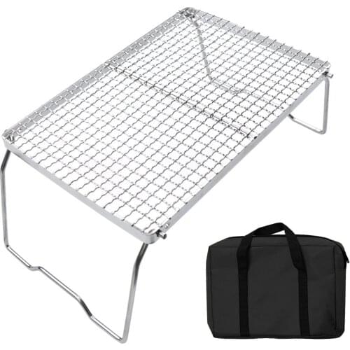 Mini Outdoor Barbecue Grill Universal Stainless Steel Folding Barbecue Grill Lightweight Outdoor Camping Travel Food Accessories