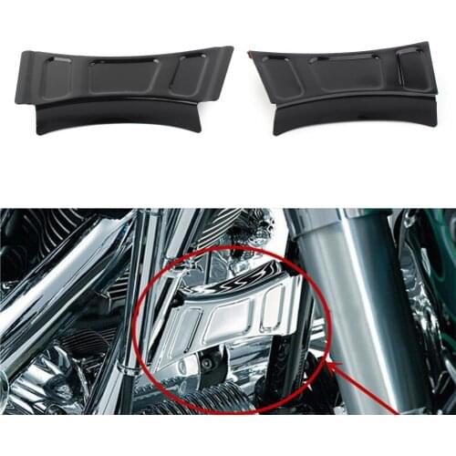 1Pair Motorcycle Frame Downtube Crossbrace Cover Accent Trim For Harley Road Kings Touring 1999-2013 Glosss Black Metal