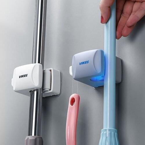 Wall Mounted Mop Bathroom Storage Rack Bathroom Accessories Organizer with Hook Mop Fixed Clip Kitchen Organizer Hanging Rack