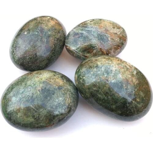Natural mineral crystal stone Green opal palm stone for healing 50-80mm