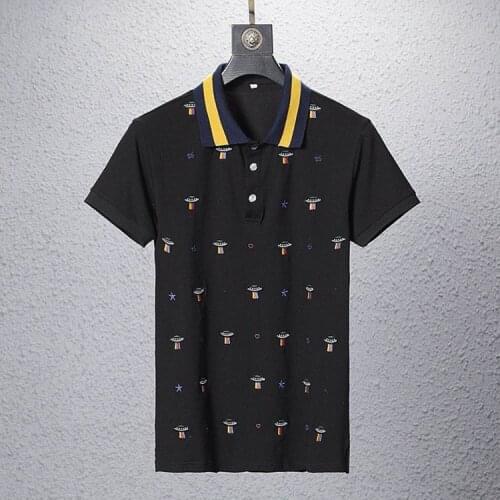 2020 High New Novelty Unsex Embroidery UFO Classic striped Fashion Shirts Shirt Hip Hop Skateboard Cotton Polo Top Tee #L94