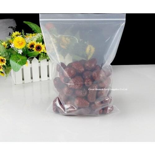 14x20cm Thicker 100pcs Clear Powder Bag Sealed Zipper Bags Jewelry Folder Cloth Pouches Flat PE Ziplock Storage Packing 20C