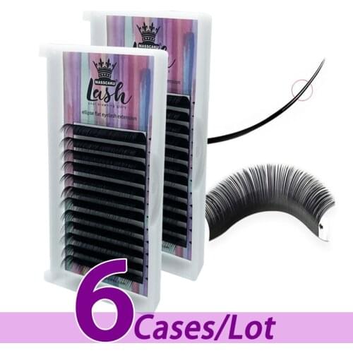 6pcs/lot handmade flat lashes professional private label flat eyelash extensions Top quality ellipse extensions