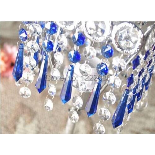 15pcs BLUE GREEN GLASS CHANDELIER CRYSTALS PRISMS HANGING SUNCATCHER SHIPPING FREE
