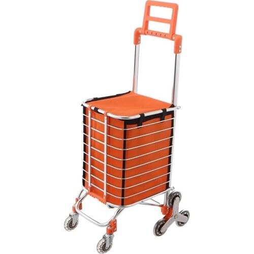 Portable shopping cart foldable small cart climbing stairs shopping cart household cart pulling rod elderly Trailer