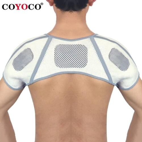 COYOCO Self Heating Back Belt Support Shoulder Brace Bamboo Charcoal Protector Gym Sports Injury Recovery Keep Warm Pads