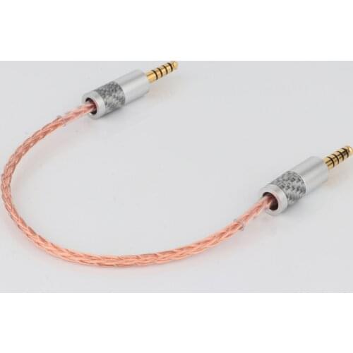 High Quality 8Cores Braid Headphone Cable earphone cable With 4.4mm Plug To 4.4mm Connector Audio Adapter Cable