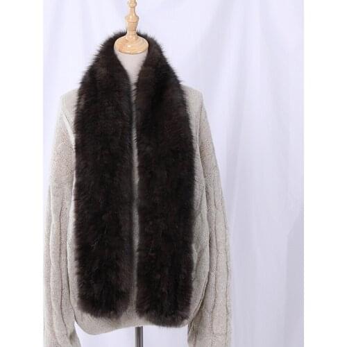 Highend Quality Womens Genuine 100% Real Sable Fur Knitted Scarf Natural Mink Fur Scarves Infinity Cowl Snood Ring Scarf Brown