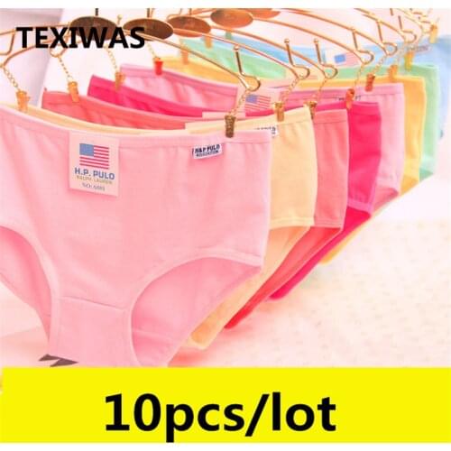 10pcs/lot Free shipping cotton waist size female underwear women Cotton Briefs head ladies underwear female underwear
