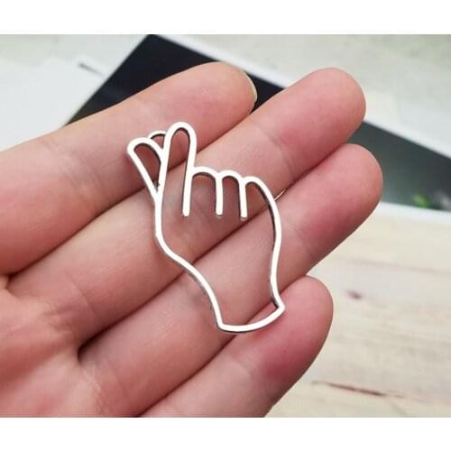 15pcs/lot--42x24mm, hand chams, Antique silver plated Hollow Lovely Hand charms,DIY supplies, Jewelry accessories