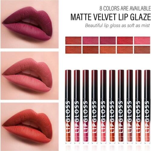 2.8ml LULAA Lip Lacquer Lip Gloss Tinted Liquid Lipstick Red Lip Fine Texture Long-lasting Natural Beauty Liquid Lipstick Gloss