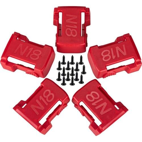 5 Pack Battery Holder For M18 Battery Mounts/Hanger/Dock Holder Fit For 48-11-1820 48-11-1850 48-11-1860 48-11-1815-ABUX