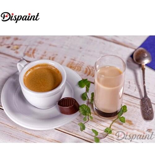 Dispaint Full Square/Round Drill 5D DIY Diamond Painting "Milk tea coffee" Embroidery Cross Stitch 3D Home Decor A11644