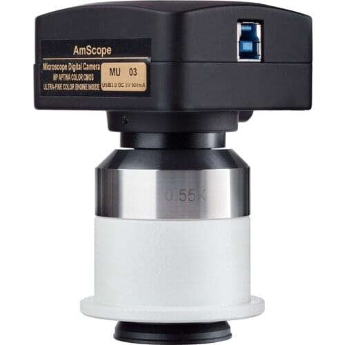 AmScope 18MP USB3.0 Digital Camera with 0.55X Adapter for Nikon Microscopes MU1803-NI05
