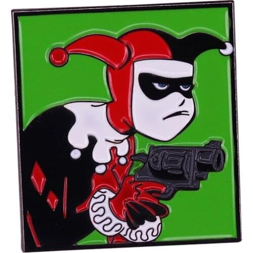Jokers Favor Female supervillain Harlequin brooch pin
