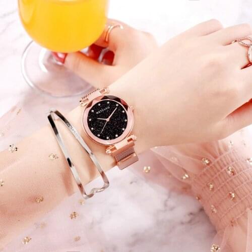 UTHAI Ladies Magnetic Star Clock Luxury Ladies Watch Fashion Diamond Women Quartz Watch Fashion Beautiful Light Luxury Watch