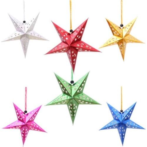 Color 45cm 60cm Stereo Laser Christmas Pentagram Merry Christmas Tree Decorations for Home Gift Craft Decoration New Year 2020