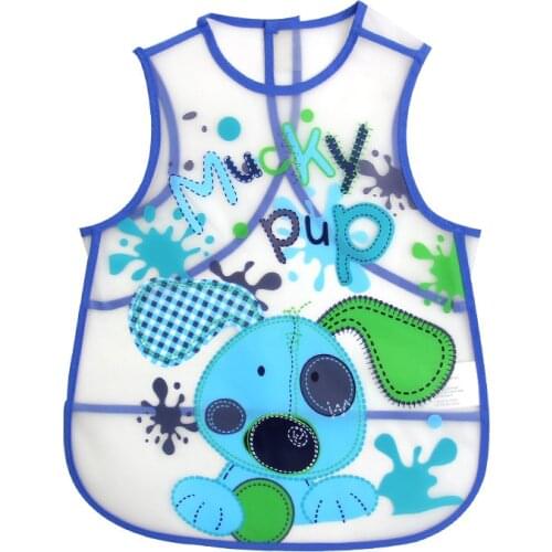 PEVA Baby Bibs Baby Cover Bib Cute Cartoon Sleeveless Waterproof Apron Baby Clothing Bib Baby Feeding Prevention