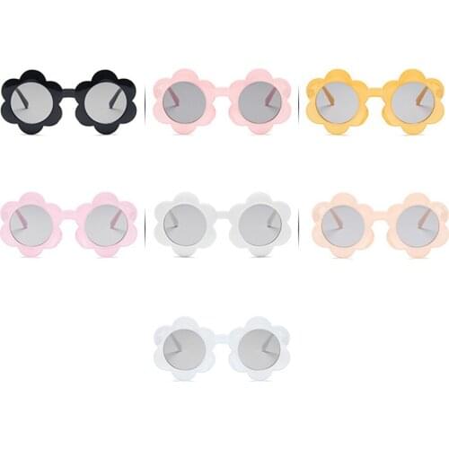 Baby Kid Boys Girls Sunglasses Anti-UV Sunflower Shaped Sunglasses Children Outdoor Beach Glasses
