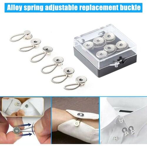 6 Pcs Collar Pant Extender Buttons Jeans Waist Extension Elastic Extended for Shirt Trousers EL