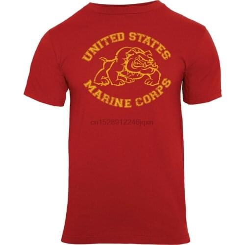 Red Marines Bulldog T-Shirt Usmc Military Bull Dog Tee Us Marine Corps Popular Tee Shirt