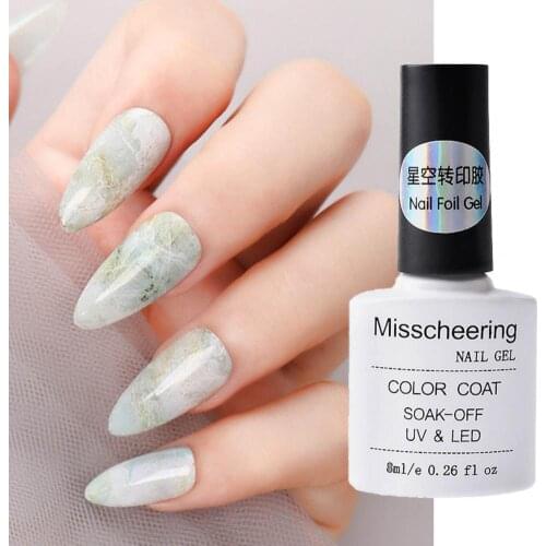 8ml Starry Effect Nail Foil Gel Quick Drying Phototherapy Adhesive Nail Glue Sky Transfer Manicure DIY Nail Art Accessory