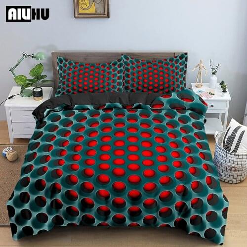 New Fashion 3D Dense Hole Pattern Duvet Cover Set 2/3Pcs 3D Duvet Cover with Pillow Case Single Double Twin Size Bedding Set