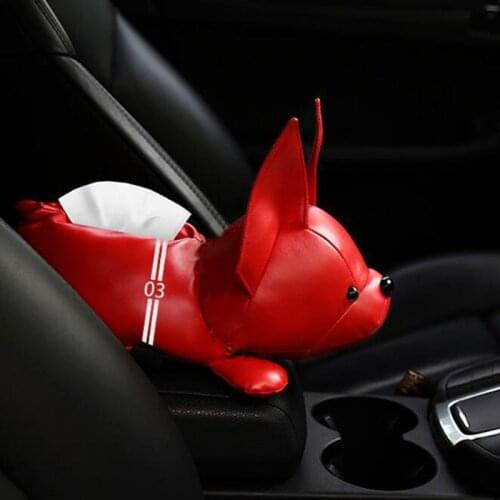New Creative Cartoon Cute Animal Car Armrest Box Tissue Box Leather Tissue Box Car Interior Products Auto Accessories Home Decor