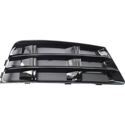 Front Lower Bumper Fog Light Grille Cover 1PCS Left Right Side Glossy Black Replacement for AUDI A4 B9 2016-2018 8WD807682