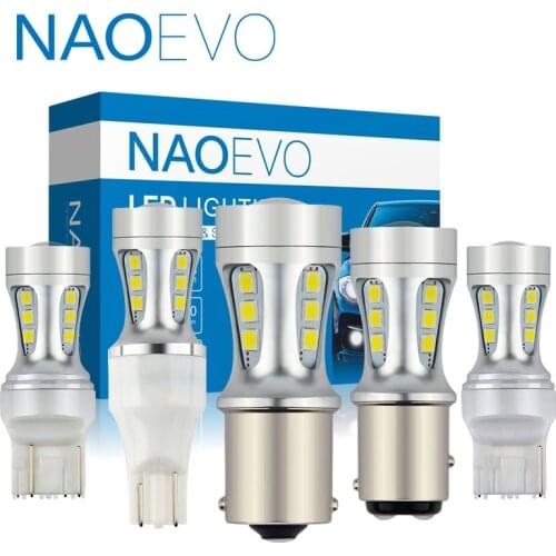 NAOEVO P21W PY21W LED P21 5W White W16W T20 7440 7443 W21 5W W21W T15 1156 BA15S Car Bulb BAU15S 1157 Light bay15d DRL Auto 12V