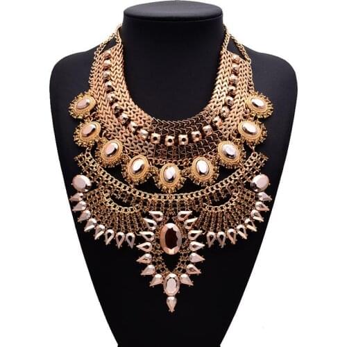 Best Lady Hot sales High Quality Vintage Sagging droplets Metal Statement Maxi Necklaces & Pendants Summer Fine Jewelry B4116
