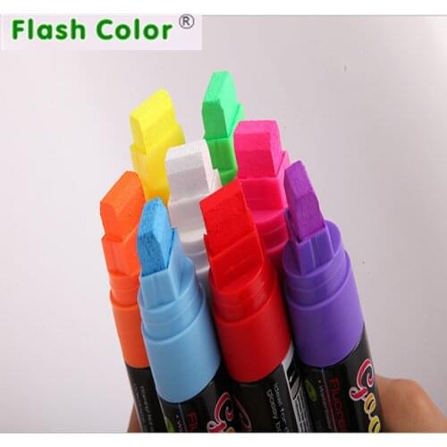 Flashcolor 15mm 80pcs/set Liquid Chalk Marker For LED Writing Board Glass Window Highlighter Fluorescent Pen School Art Painting