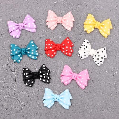 20Pcs Cute Mini Resin Dot Bow Tie Flatback Cabochons Scrapbook Craft DIY Jewelry Making Embellishments Accessories