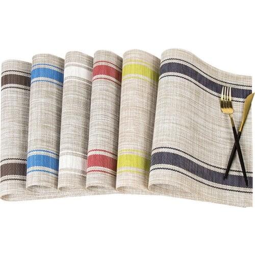 Washable PVC Placemats Place Table Mat Kitchen PVC Non-slip Stain-resistant Table Pads PVC Mats Home Table Decor