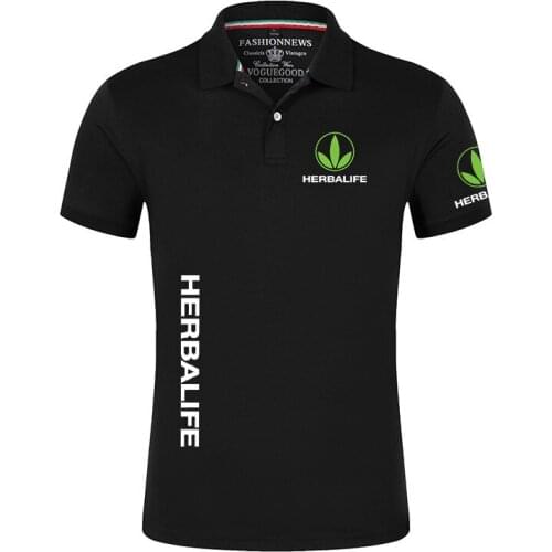 Mans 2021 Summer HERBALIFE NUTRITION Print New T-Shirt Mens Casual 7 Color High Quality Cotton Polo Shirt Short Sleeve T-Shirt