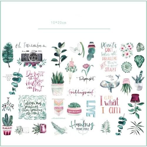 3pcs/lot Green plants Cactus Journal Decorative Stickers set Scrapbooking Stick Label Diary Stationery Album Stickers