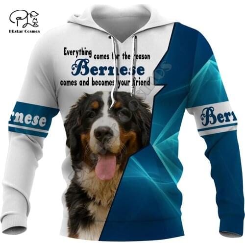 New Mens Funny Bernese Dogs 3d printing hoodies autumn long sleeve Sweatshirts women pullover tracksuit hood hoody outwear