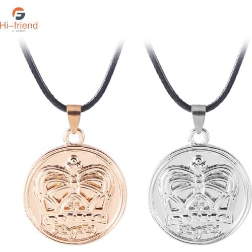 Anime A Certain Scientific Railgun Necklace Misaka Mikoto Round Gold Coin Pendant Necklace for Women Men Acket Shirt Jewelry