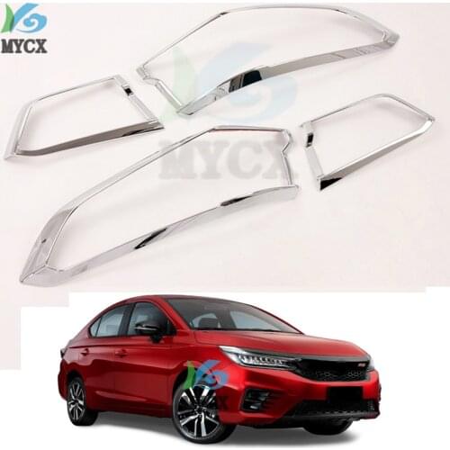 FIT For Honda city 2020 2021 ABS chrome plating REAR TAIL LIGHT LAMP TRUCK GATE COVER TRIM BEZEL FRAME GARNISH STYLING MOLDIN