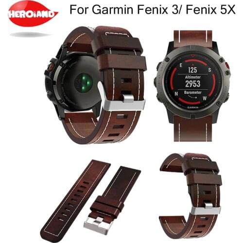 Watch band 2017 New good Leather wrist Watch Band Strap Bracelet Belt 26MM For Garmin Fenix 3/ Fenix 5X Smart Watch wristband
