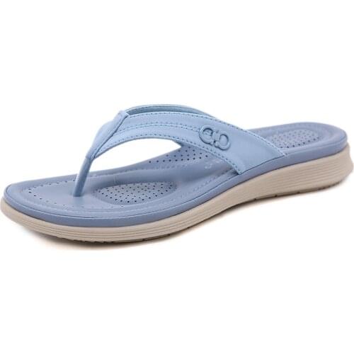 SIKETU Brand 2021 Original Summer Flip Flops Retro Slipper Slides Metalic Shoes Casual Womens Flat Shoe Beach Sewing Thread Blue