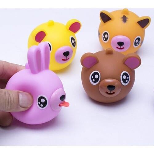 Squeeze tongue toy sounding doll creative decompression vent squeeze music cute bear rabbit sounding toy